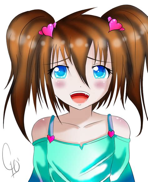 Cute Anime Girlby Chuloc Colored By Butterflypheonix On Deviantart