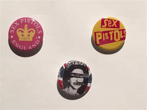 Sex Pistols Set Of 3 Button Badges Wall Art
