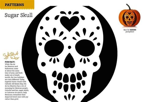Skeleton Facesugar Skull Pumpkin Stencil Pumpkin Pattern Pumpkin Template Jack O Lantern
