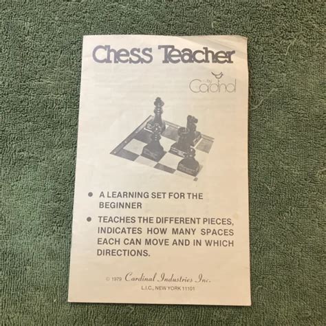 Chess Teacher Replacement Rules Instructions Game Piece Part Cardinal