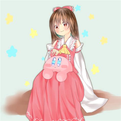 Hakurei Reimu Kirby Kirby Series Nintendo Touhou Artist Request Highres 1girl Ascot