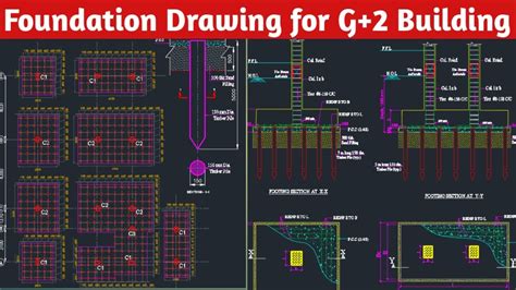 Foundation Drawing For G2 Building Ii Timber Pile Ii Isolated Footing