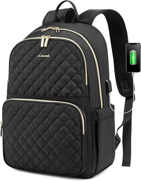 Lovevook Laptop Backpack For Women Quilted Laptop Bag Travel Backpack Purse With