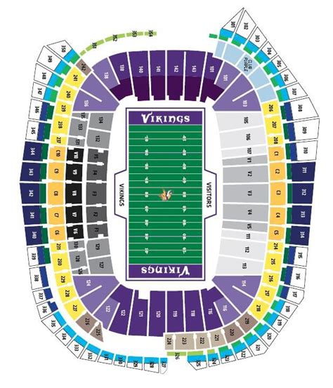 Us Bank Stadium Seating Chart And Map Minnesota Vikings Uk