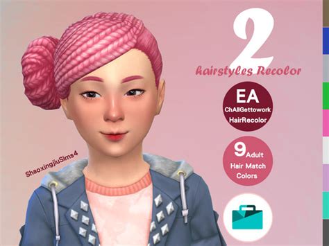 The Sims Resource Kid Get To Work Hair Recolor Set