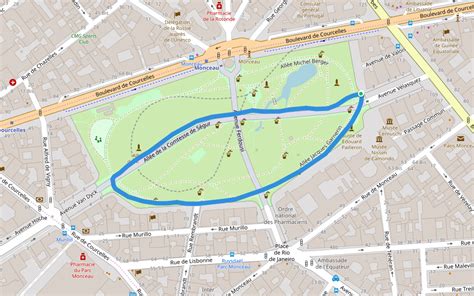 Parc Monceau Walking And Running Trail Paris France Pacer
