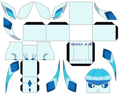 Glaceon Papercraft Gureishia Glaceon Shiny V2 Game Color By Zienaxd On