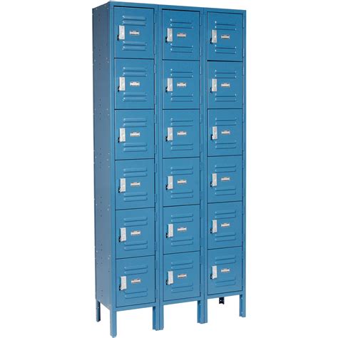 Six Tier Locker 12x18x12 18 Door Ready To Assemble Blue Ebay