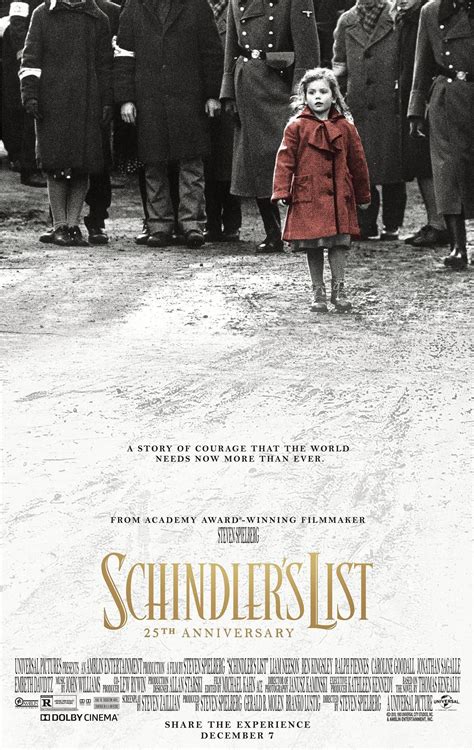 Search all 673 shudder horror movies. Schindlers List 25th anniversary re-release Poster | La ...