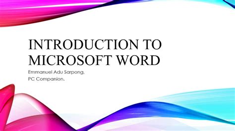 Introduction To Microsoft Word Youtube