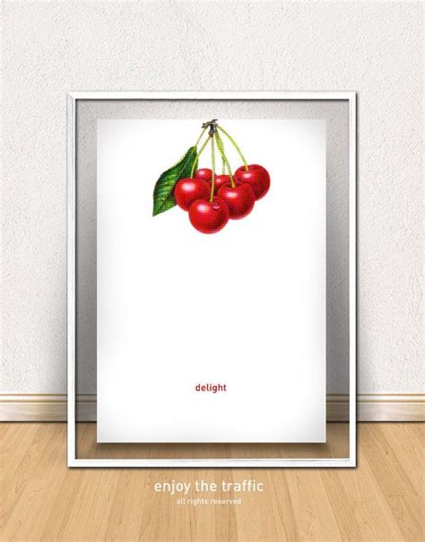 Minimalist Cherry Print Cherry Poster By Enjoythetraffic 1500