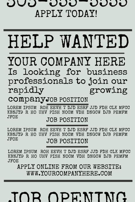 Help Wanted Template Postermywall