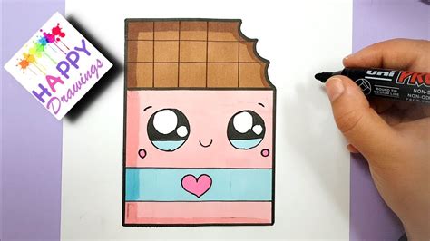 How To Draw Cute Chocolate Bar With A Love Heart Super Easy