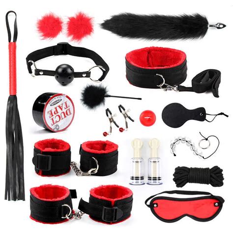 Sexy Set Mari Et Femme Adulte Sex Toys Ribbon Black Red Reliure Send Sm Training Torture