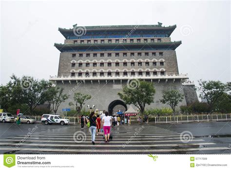 Asia China Beijing Qianmen Zhengyang Gate Watchtower Editorial Stock