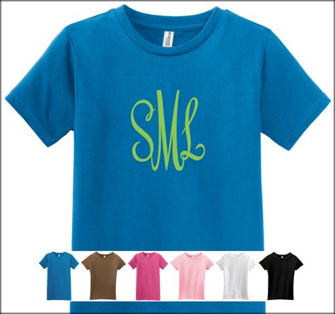 Monogrammed T Shirts Girls Slim Fit At The Pink Monogram