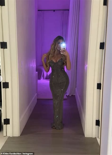 Khloe Kardashian Shows Off Her Figure In A Busty Floor Length Gown While Posing For A Series Of