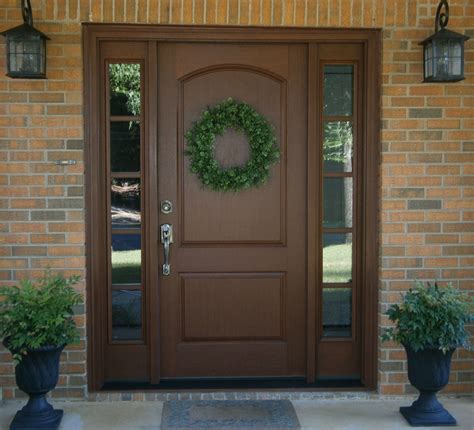Therma Tru Classic Craft Rustic 2-Panel Soft Arch Exterior Fiberglass