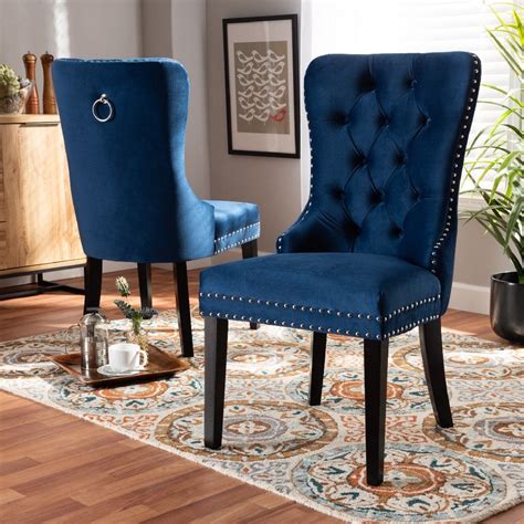 Learn about omar de biaggio on our blog. Navy Blue Velvet Dining Chairs / Studded Velvet Dining ...