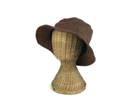 Natural Hemp Bucket Hat Brown Womens Beach Hat Sun Etsy