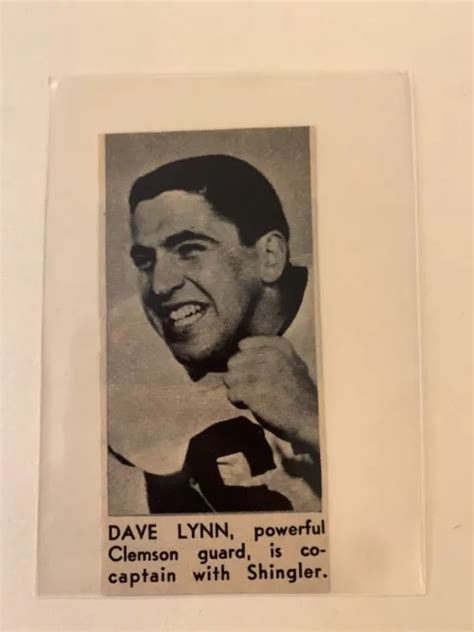 Dave Lynn Clemson Tigers 1960 Sands Football Pictorial Co Panel 1600 Picclick