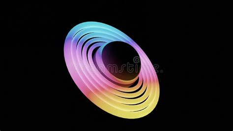 Illustration Of Abstract Seamless Loop 3d Render Neon Circle Stock