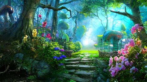 Magical Forest Enchanted Garden Wallpaper Mural Wallpaper
