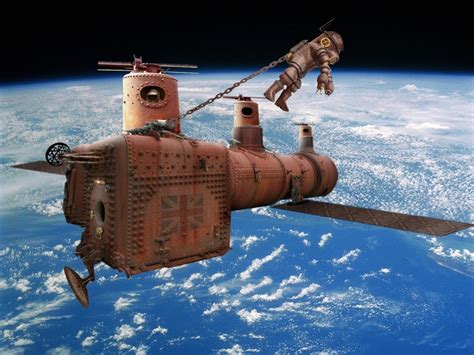Steampunk Space Station Steampunk Space Probe Dieselpunk
