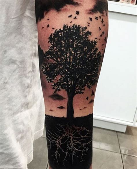 Black Tree Tattoo Inkstylemag Leg Text Tattoo Small Hand Tattoos