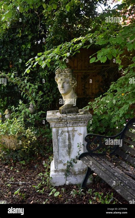 Classic Female Bust Statue In Garden Stock Photo Alamy