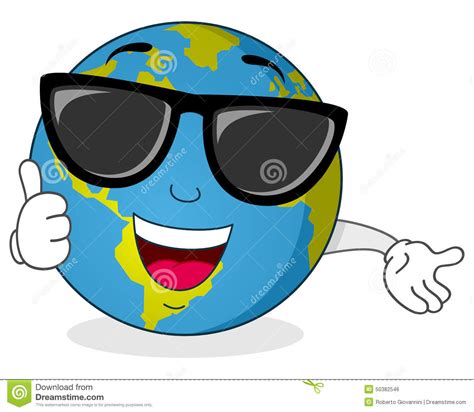 Cartoon character drawing animation, cartoon characters, fictional character, cartoon, woman png. Cool Earth Character With Sunglasses Stock Vector - Image ...