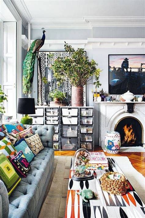 Living Room Prints Mixed Together Domino Eclectic Interior Eclectic