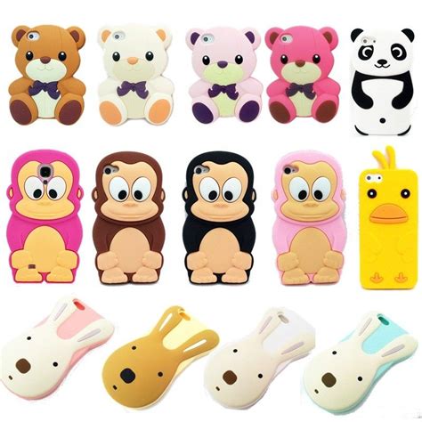 3d Cute Cartoon Silicon Soft Cover Case For Iphone 4 4s 5 5s Samsung