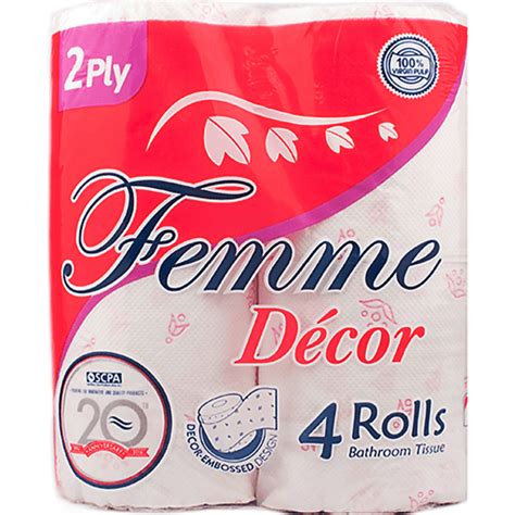 Femme Decor Bathroom Tissue 2 Ply 4pcs Bathroom Tissue Walter Mart