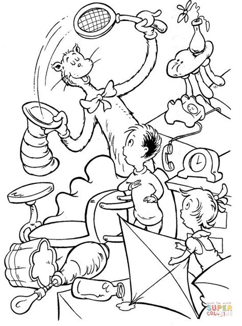 Download Cat in the Hat by Dr. Seuss coloring page | Free Printable ...