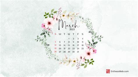 March 2023 Calendar Desktop Wallpapers Entheosweb