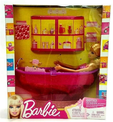 2010 Barbie Bath Time Fun Playset Doll With Bathtub And Accessories Ebay