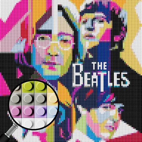 The Beatles Pixel Art Mosaicpop Art Portraitt For The Etsy