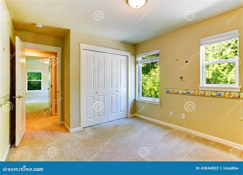 Empty Kids Room With Painted Walls Stock Photo Image Of Real Open