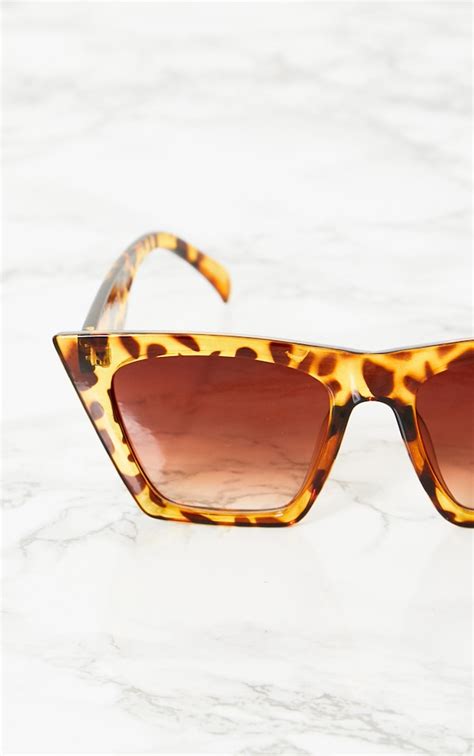 leopard angular sunglasses accessories prettylittlething