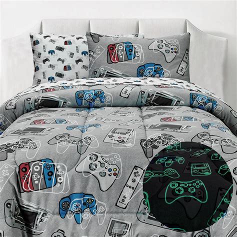 Gamer Glow In The Dark Bedding Set Boys Gamers Bed Sets Etsy