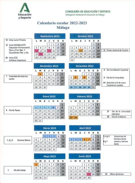 Calendario Escolar Andalucía 2023 2024