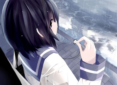 Little Anime Girl Crying In The Rain
