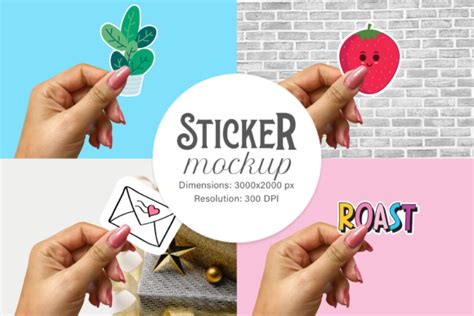 Sticker Mockup 1 Psd File Gráfico Por Pixtordesigns · Creative Fabrica