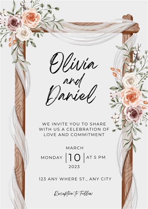 Invitations & Announcements Printable Wedding Invitation Templates