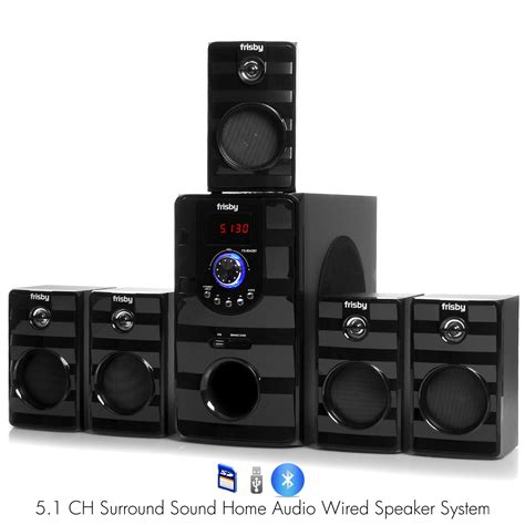 Frisby FS-5040BT 5.1 Surround Sound Home Theater Speakers System with Bluetooth USB/SD & Remote ...