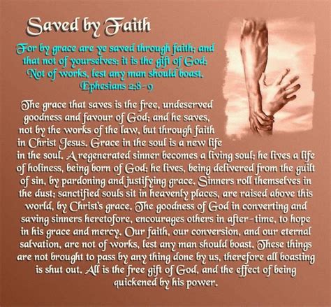 Saved By Faith Ephesians 28 9 For By Grace Are Ye Saved Through