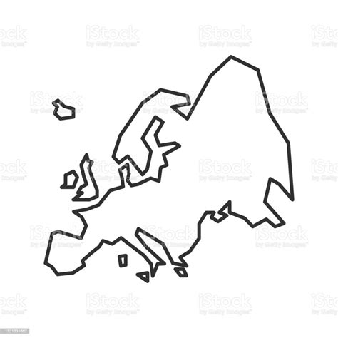 Europe Map Icon Isolated On White Background Europe Outline Map Simple
