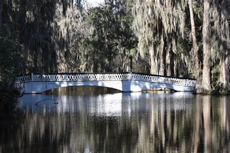 White Bridge At The Magnolia Plantation Stock Photo Image Of Scenic