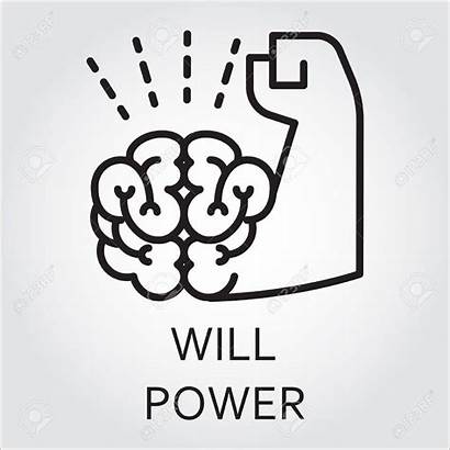 Willpower Icon Brain Muscle Flat Discipline Self